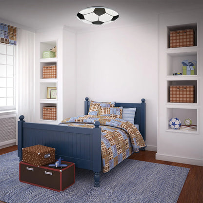 Modern Football Motif LED Ceiling Light, 27.5cm, 12W, 1300lm, White & Black - Gomix Brands Outlet