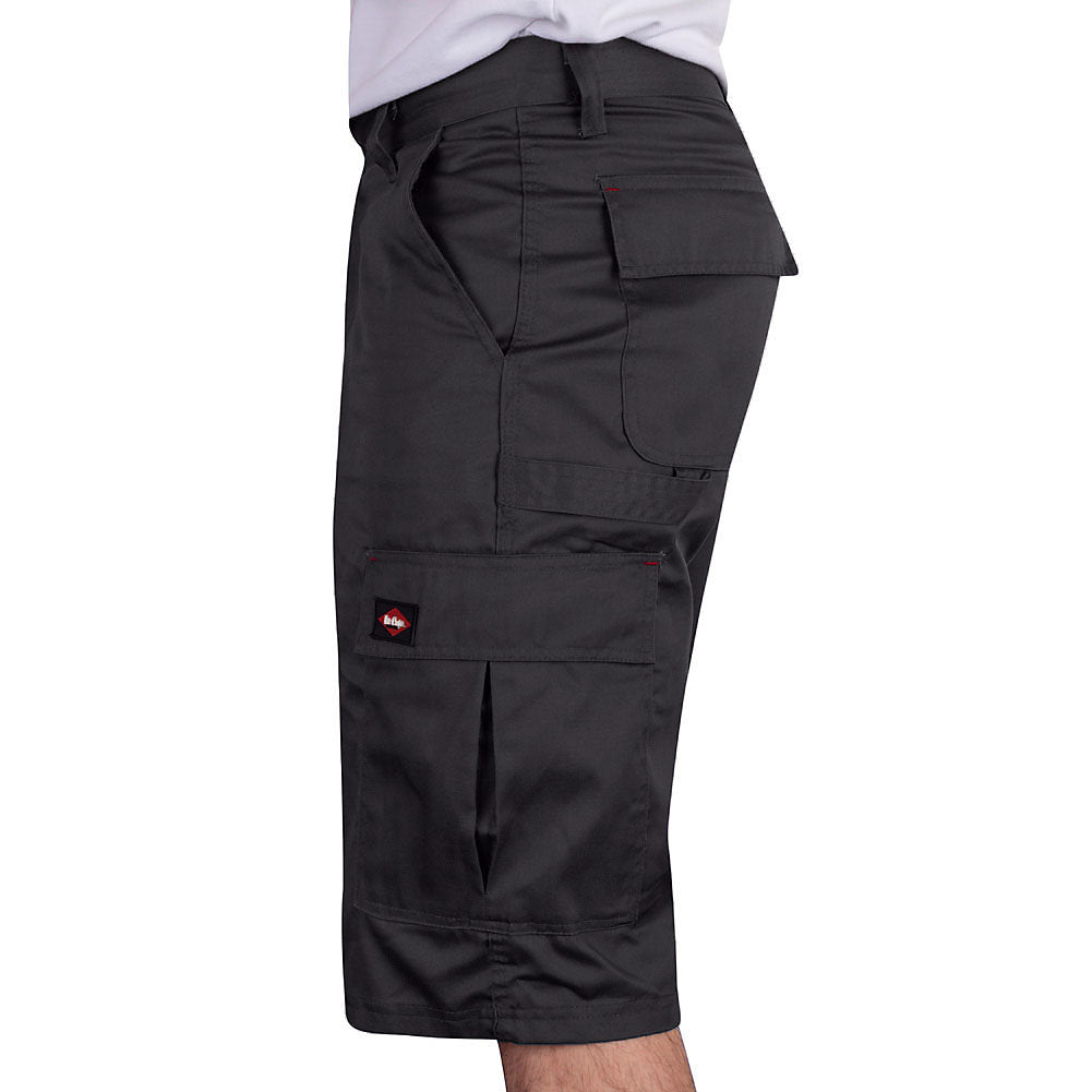 Lee Cooper Men's Classic Black Cargo Work Shorts Durable Multi-Pocket Design