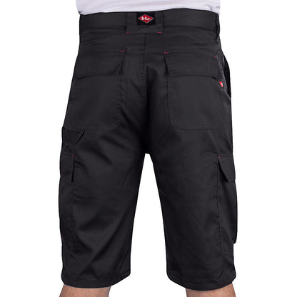 Lee Cooper Men's Classic Black Cargo Work Shorts Durable Multi-Pocket Design