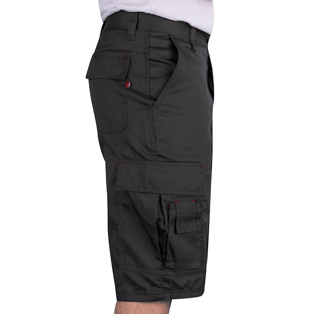 Lee Cooper Men's Classic Black Cargo Work Shorts Durable Multi-Pocket Design