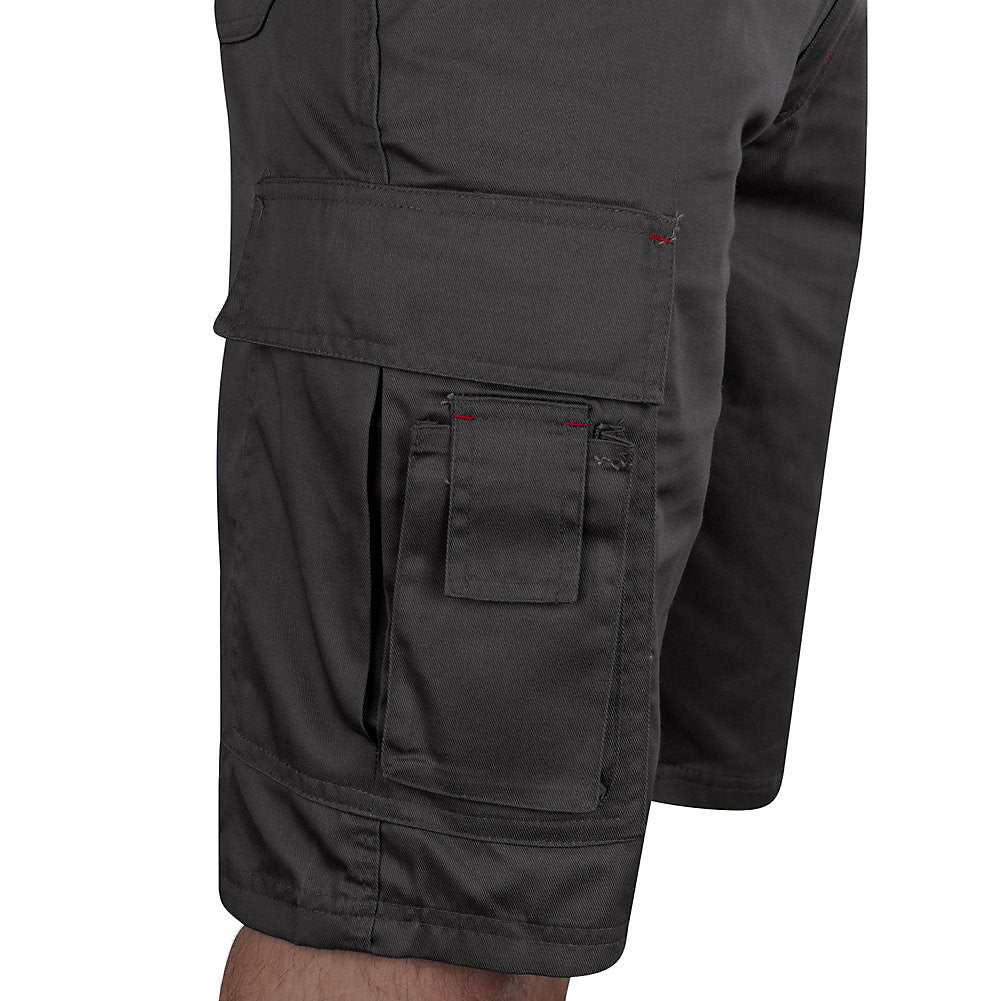 Lee Cooper Men's Classic Black Cargo Work Shorts Durable Multi-Pocket Design