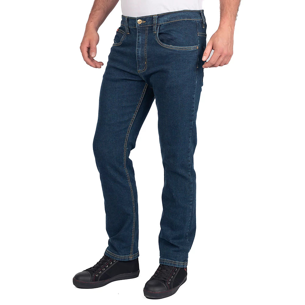 Lee Cooper Men's Navy Stretch Straight Leg Workwear Denim Jeans Durable Multi-Pocket Comfort
