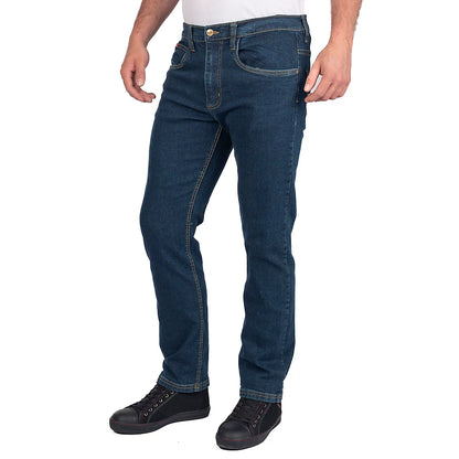 Lee Cooper Men's Navy Stretch Straight Leg Workwear Denim Jeans Durable Multi-Pocket Comfort
