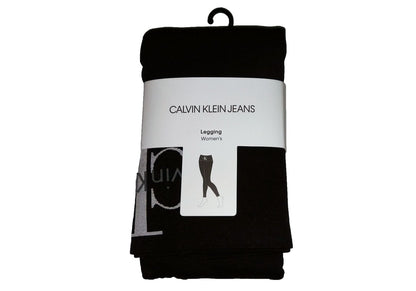 Calvin Klein CKJ Women's High-Waist Logo Leggings - Black Microfiber Activewear
