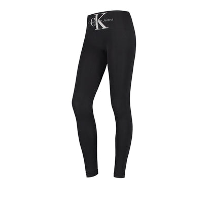 Calvin Klein CKJ Women's High-Waist Logo Leggings - Black Microfiber Activewear