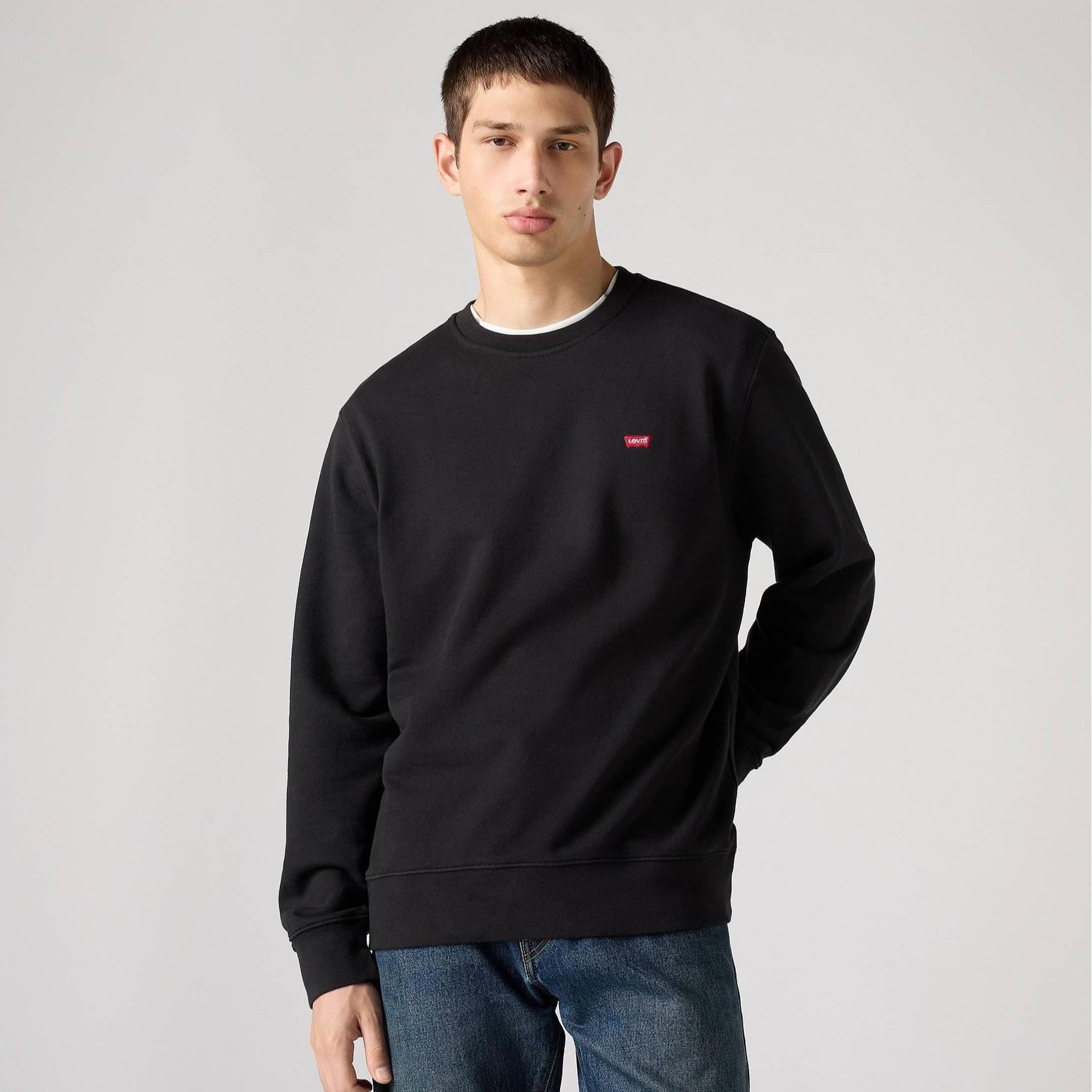 Levi's Men's Original Housemark Crewneck Sweatshirt - Soft Cozy Fleece Everyday Essential