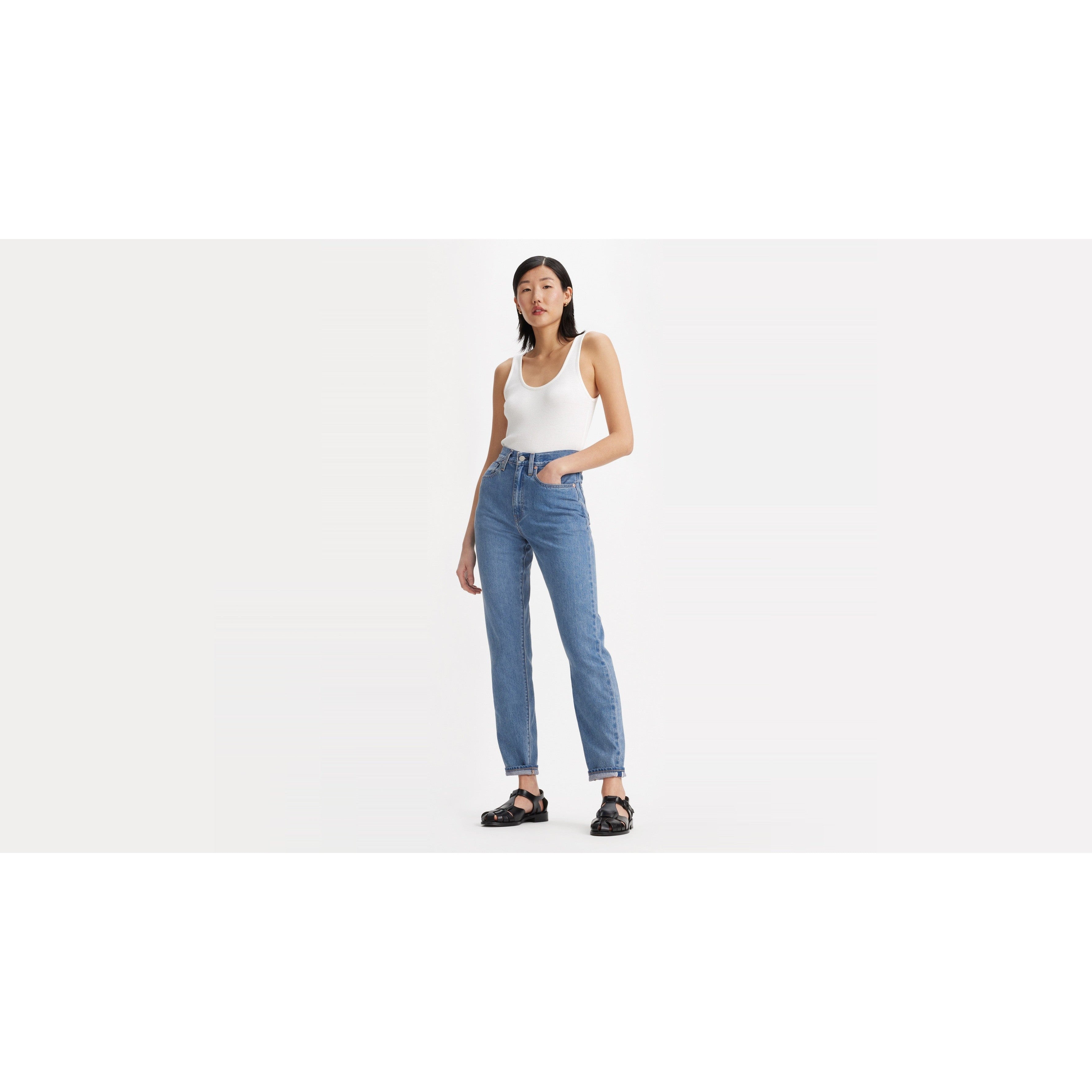 Levi's Women's High‑Waisted Boyfriend Jeans in Medium Indigo