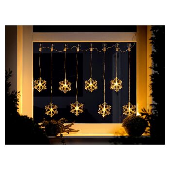 LIVARNO Home Refurbished LED Light Curtain, Indoor Outdoor, Timer, Suction Cups