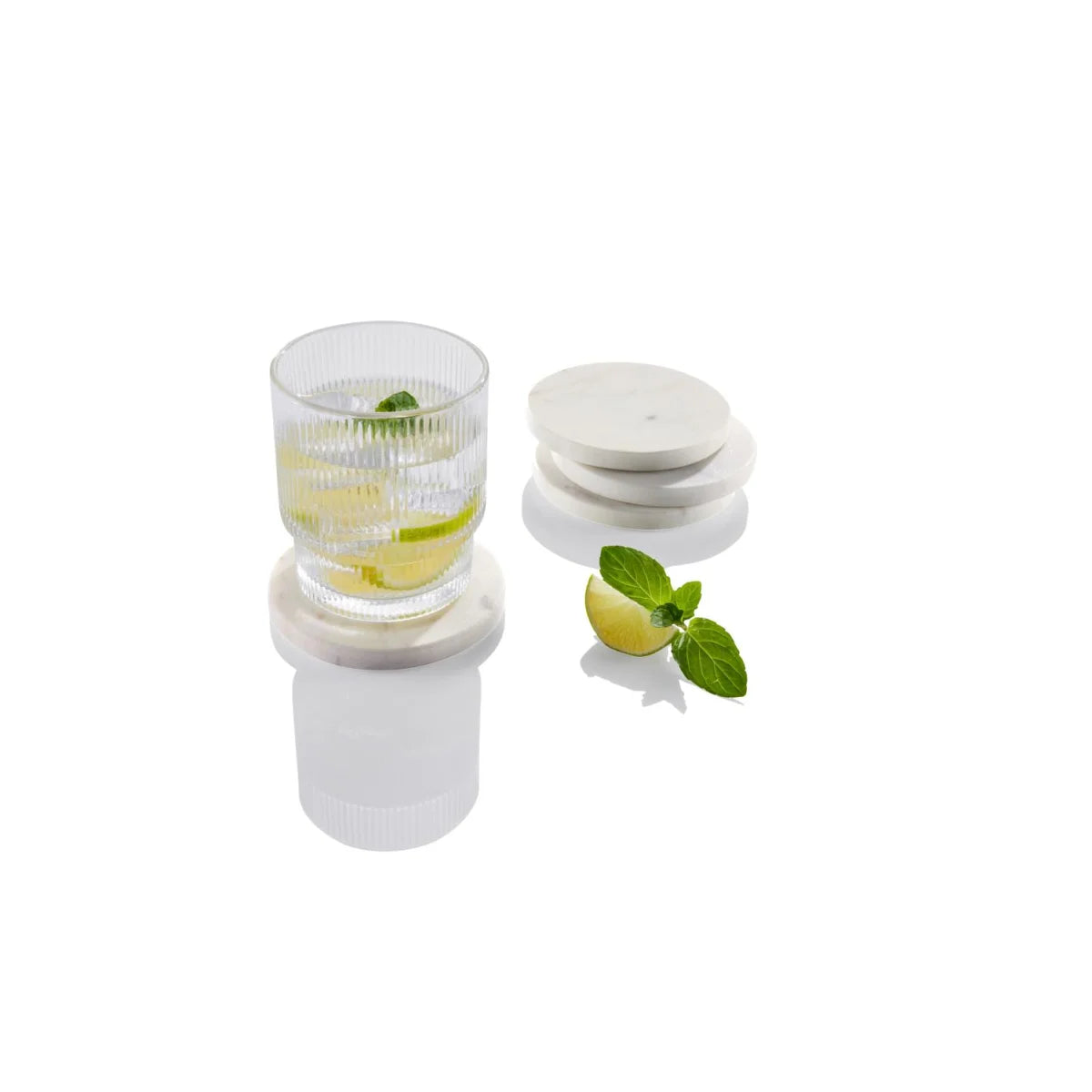 Livarno Home Set Of 4 Marble Coasters 10cm