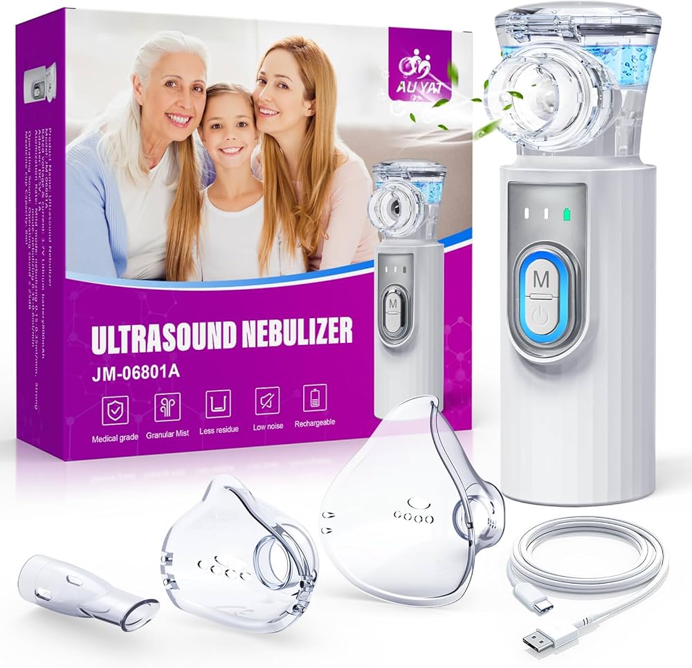 AU YAT Portable USB-C Rechargeable Kids Inhaler Ultra-Quiet Nebulizer