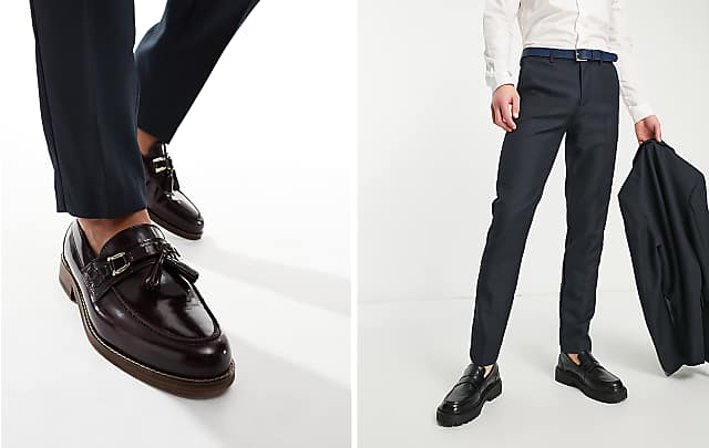 Men's Burgundy Leather Tassel Loafers: Classic Slip-On Dress Shoes