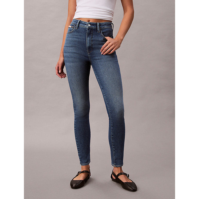 Calvin Klein Women's High Rise Skinny Jeans - Powerstretch Denim, Vintage Blue Wash