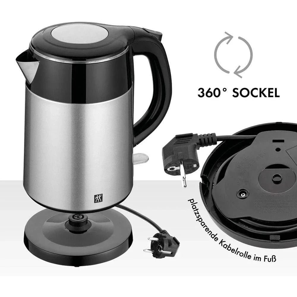ZWILLING 1.2L Water Kettle 1850W Stainless Steel Black