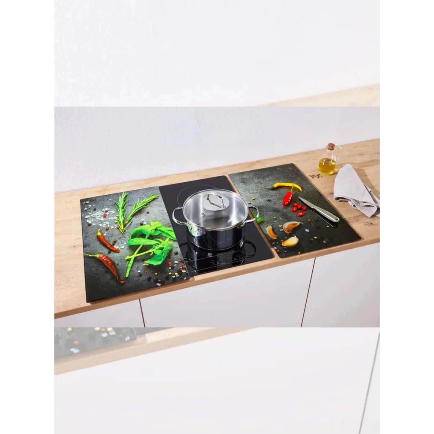 Livarno Home Glass Stove Cover Plate Tempered Glass 52x30cm 2pcs