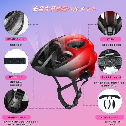 Kids' Lightweight Impact-Resistant Bike Helmet (50-56cm) for Cycling Safety