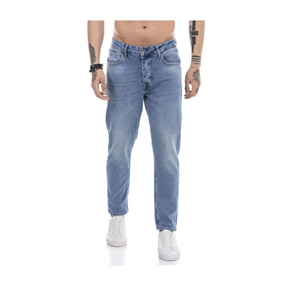 Red Bridge Men's Slim Fit Stretch Denim Jeans Pants - Modern Blue Wash