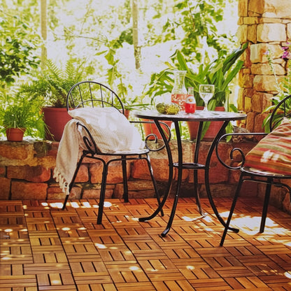 LIVARNO Home Acacia Wood Click Decking Tiles – 9 pcs