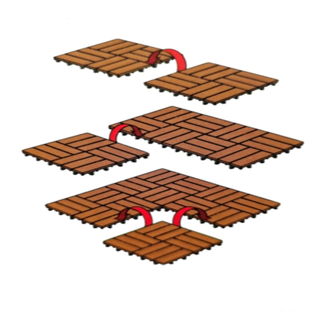 LIVARNO Home Acacia Wood Click Decking Tiles – 9 pcs