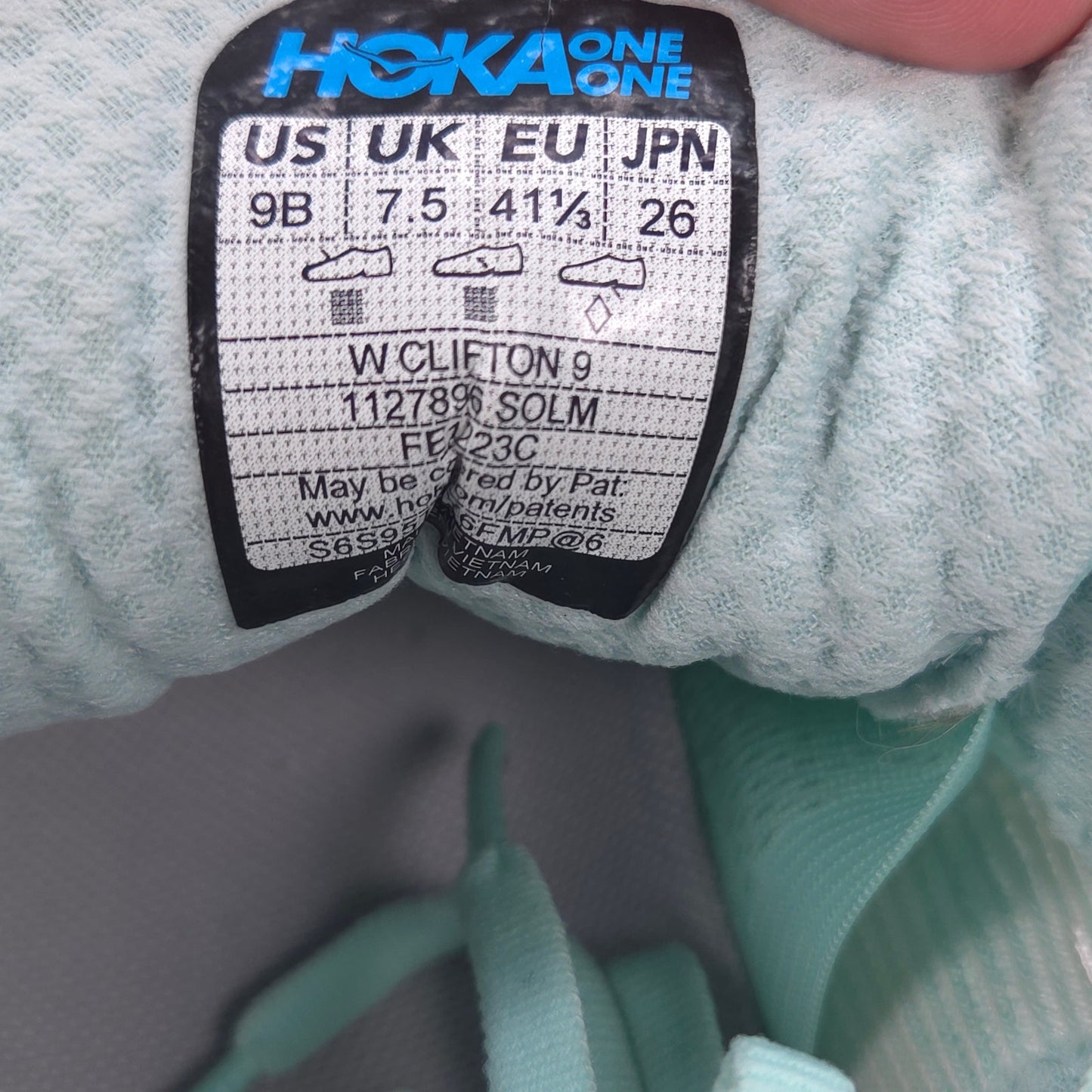 Hoka One One Clifton 9 Women's Athletic Running Shoe Blue Size 9 FE1223H