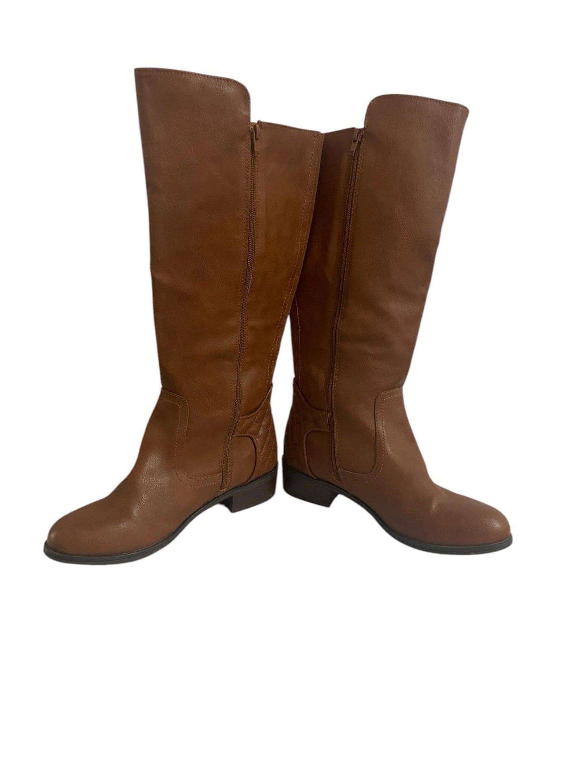 Arizona Women's Brown Knee High Boots Side Zip - Gomix Brands Outlet