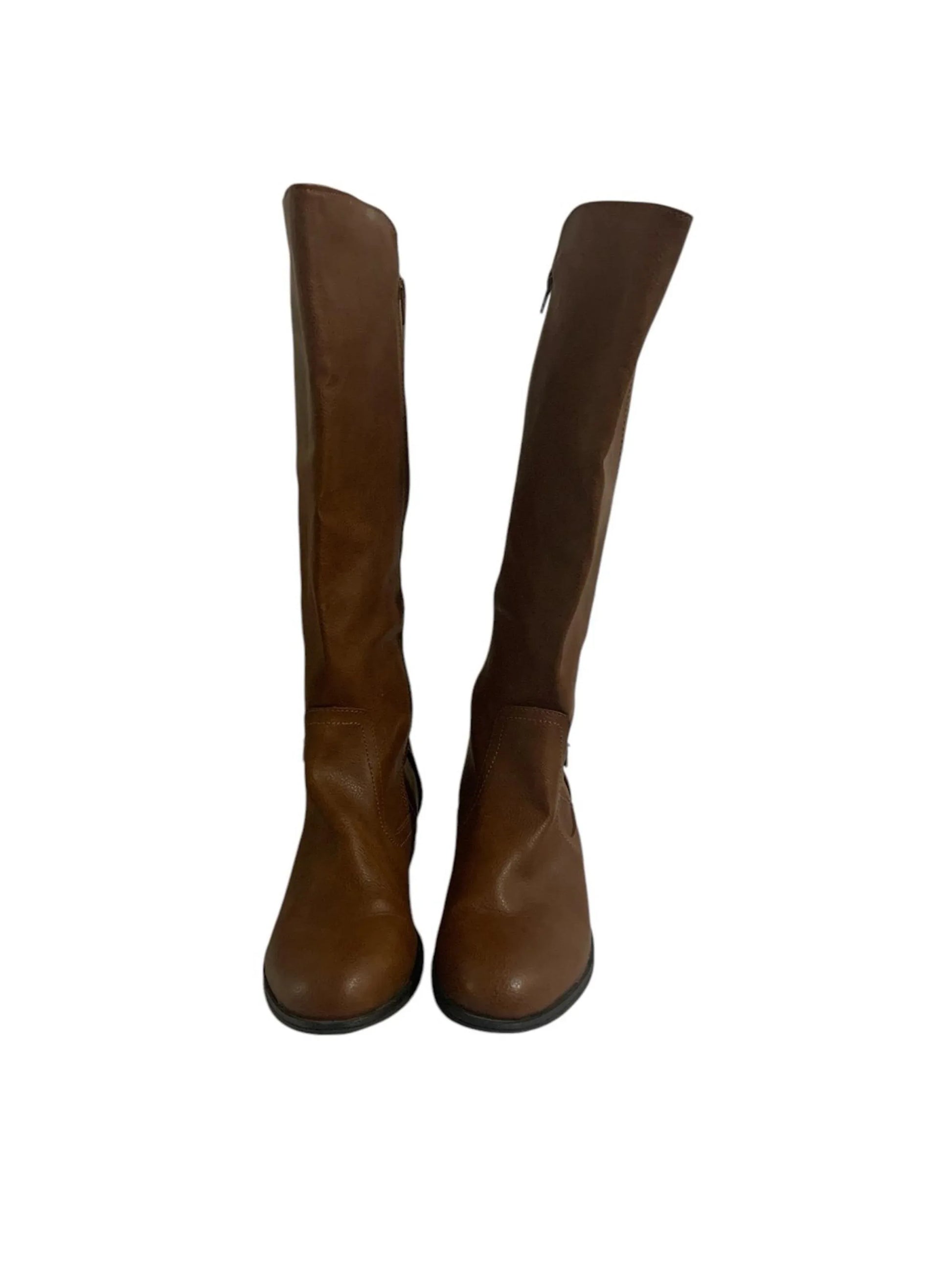 Arizona Women's Brown Knee High Boots Side Zip - Gomix Brands Outlet