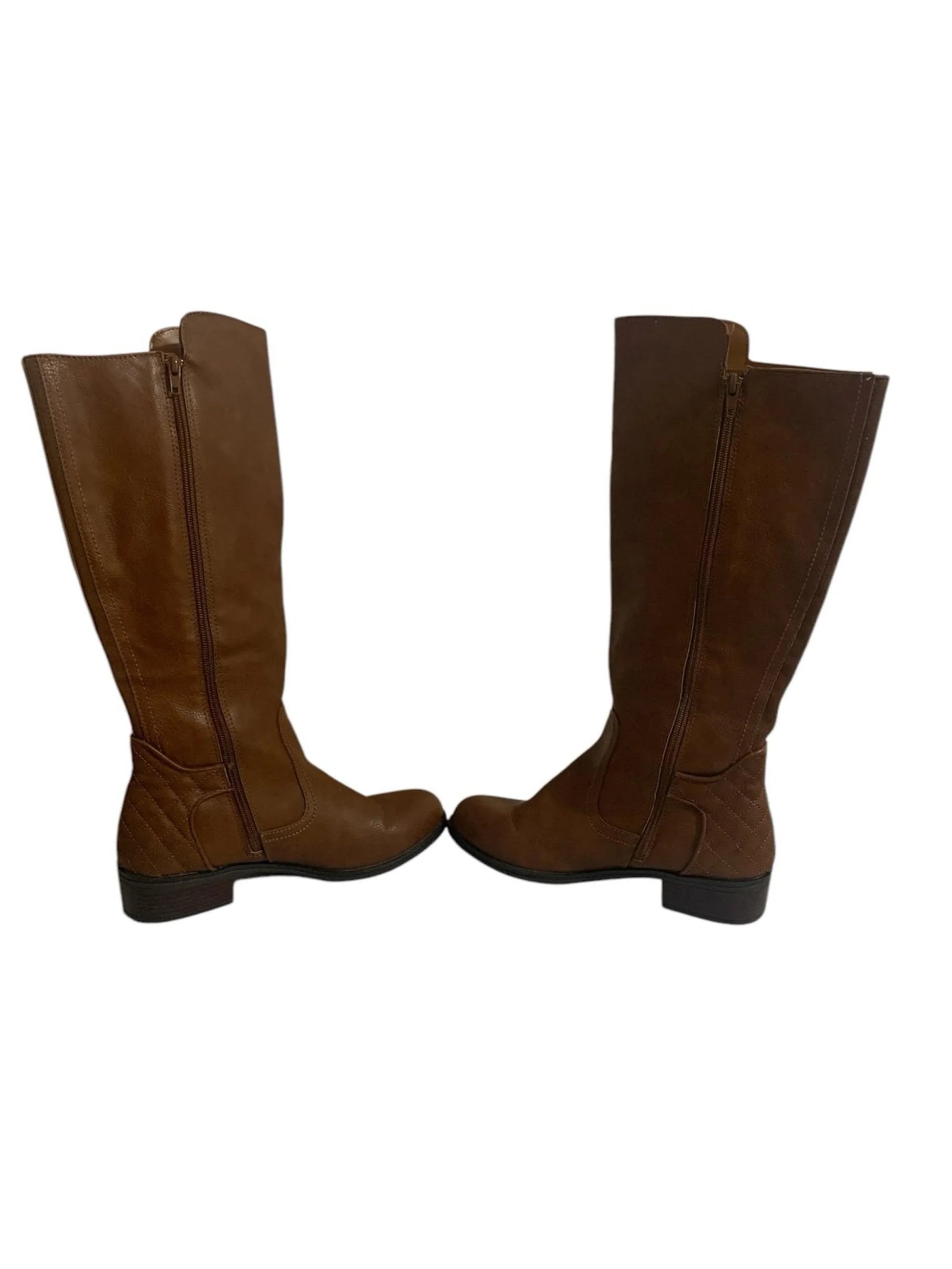 Arizona Women's Brown Knee High Boots Side Zip - Gomix Brands Outlet