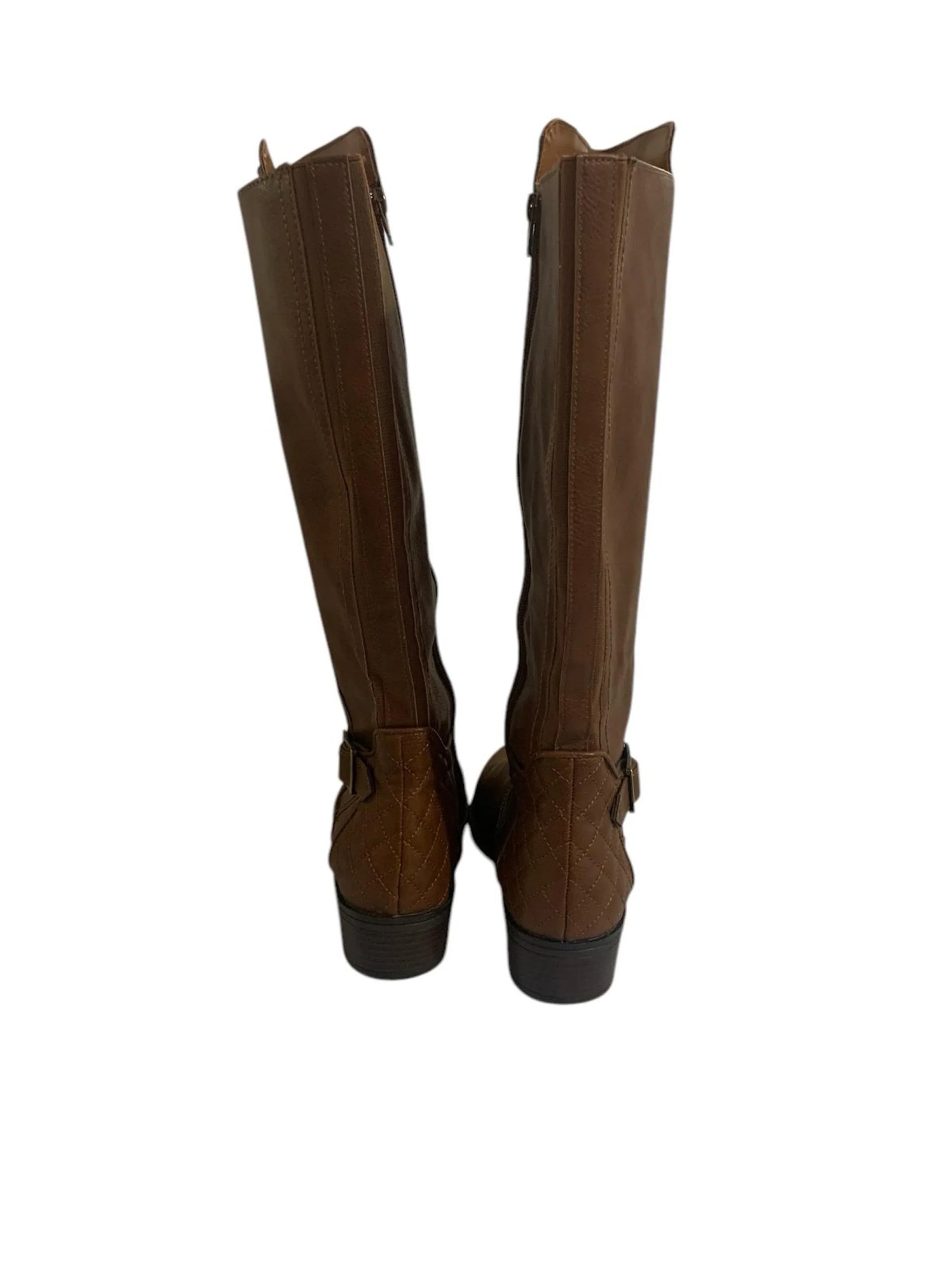 Arizona Women's Brown Knee High Boots Side Zip - Gomix Brands Outlet