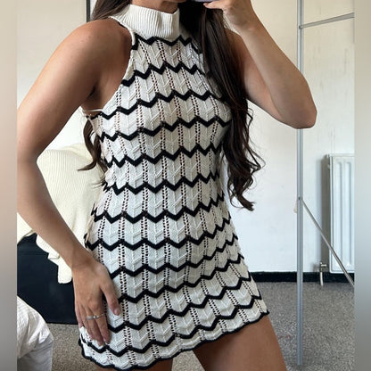 Zara Blogger Favorite Striped Knit Mini Dress for Women