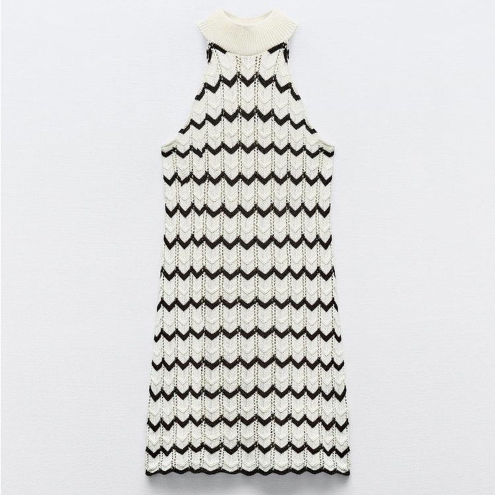 Zara Blogger Favorite Striped Knit Mini Dress for Women