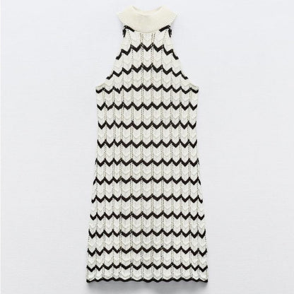 Zara Blogger Favorite Striped Knit Mini Dress for Women