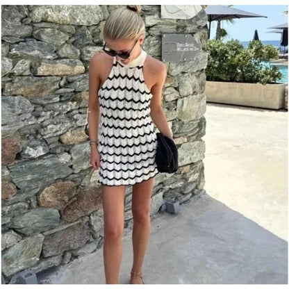 Zara Blogger Favorite Striped Knit Mini Dress for Women