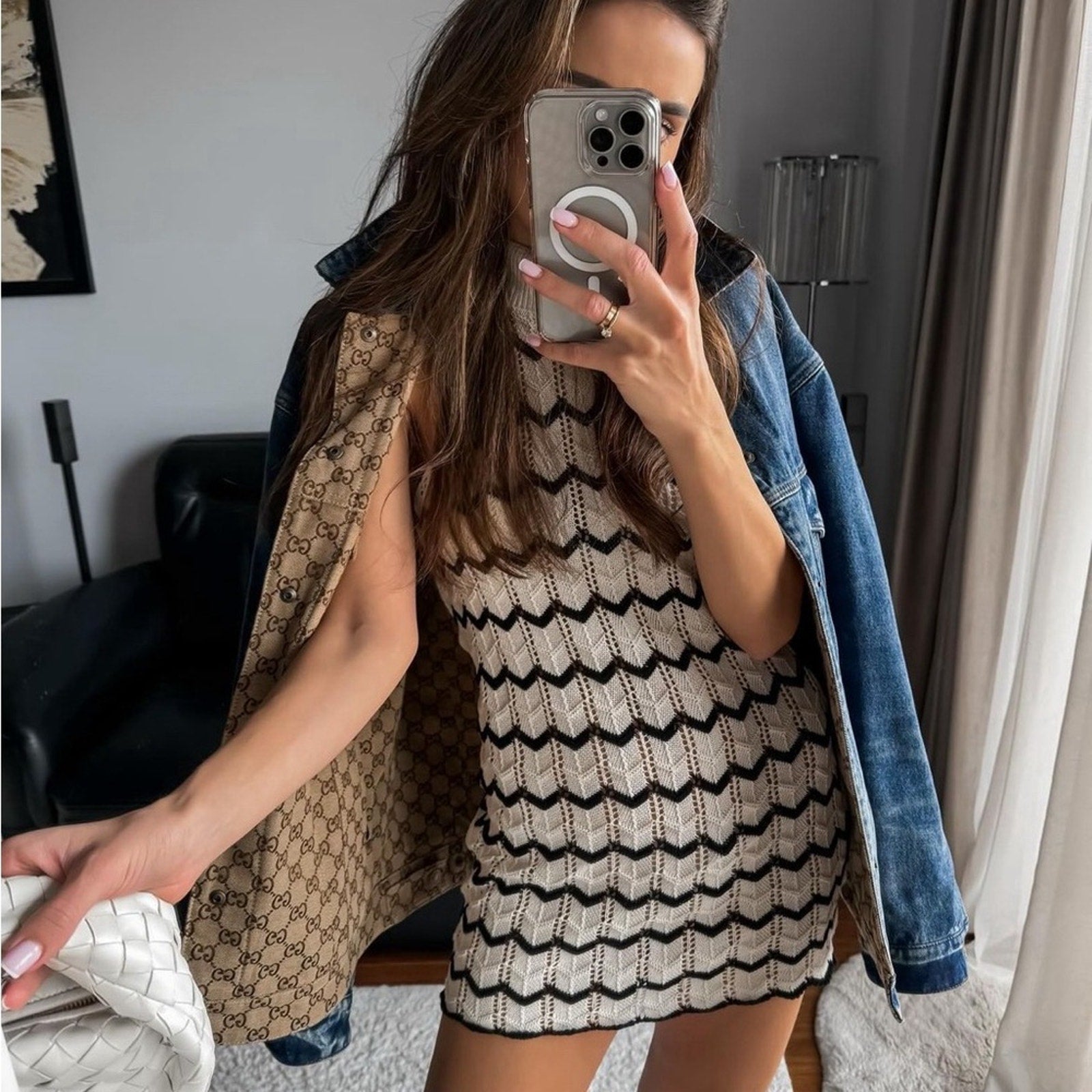 Zara Blogger Favorite Striped Knit Mini Dress for Women
