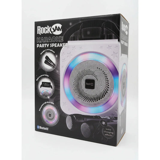 Rockjam Portable Bluetooth Karaoke Party Speaker with Dual Mics & Disco Lights - Gomix Brands Outlet