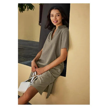 ESMARA® Women's Linen Dress Airy Lightweight Summer Casual