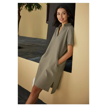 ESMARA® Women's Linen Dress Airy Lightweight Summer Casual