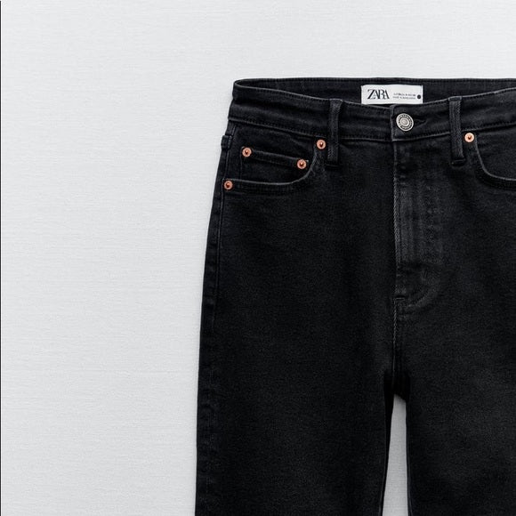 Zara Women's High-Rise Slim Skinny Power Stretch Black Denim Jeans