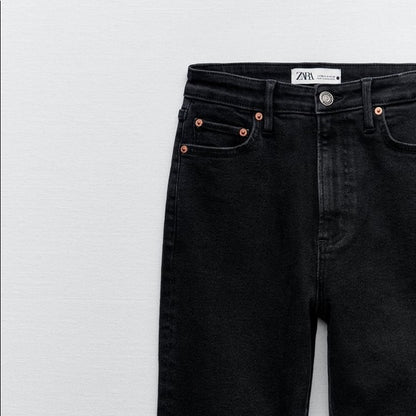 Zara Women's High-Rise Slim Skinny Power Stretch Black Denim Jeans