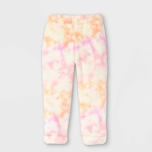 Cat & Jack Toddler Girls Warm Sherpa Tie-Dye Jogger Pull-On Pants