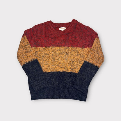 Cat & Jack Kids Cable Knit Color Block Long Sleeve Crewneck Sweater
