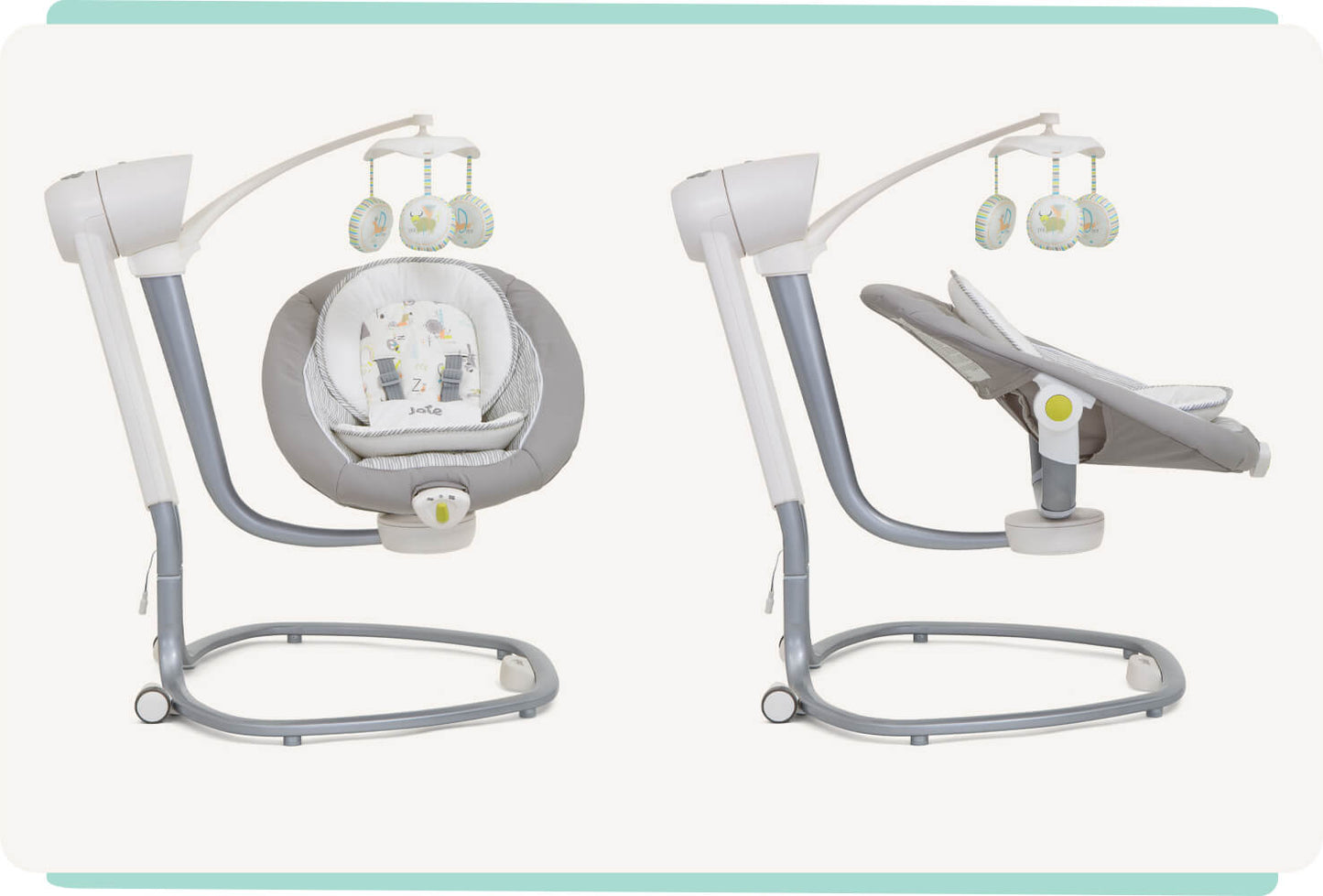 Joie Serina Swivel Multi-Motion Baby Swing - Portable Rocker, Vibration, Lullabies