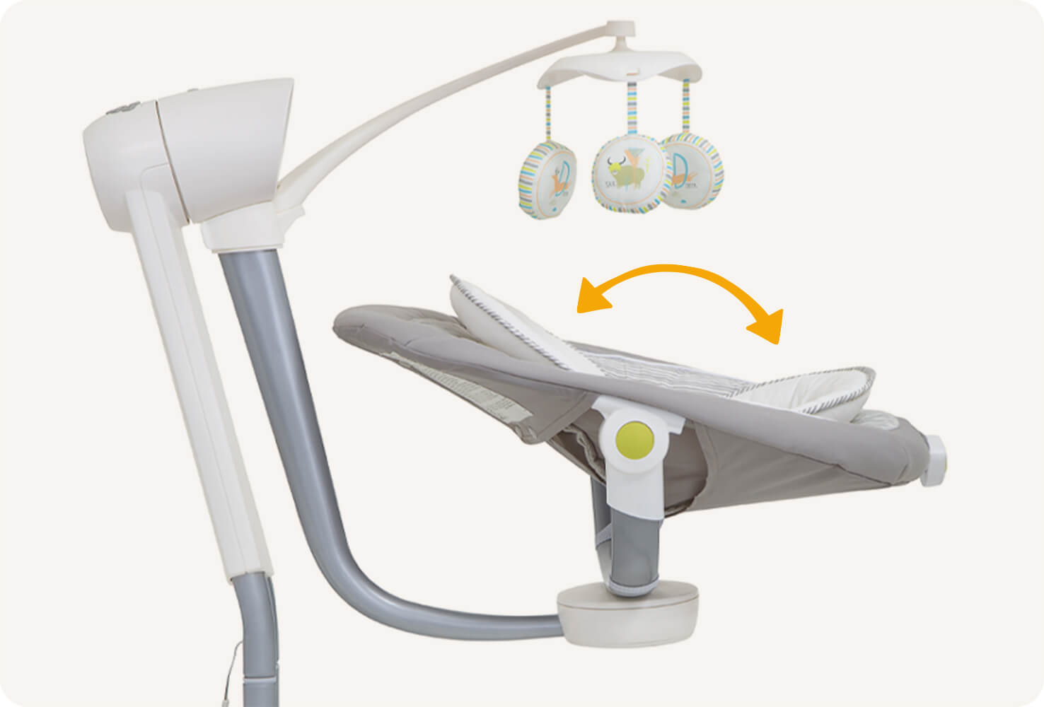 Joie Serina Swivel Multi-Motion Baby Swing - Portable Rocker, Vibration, Lullabies