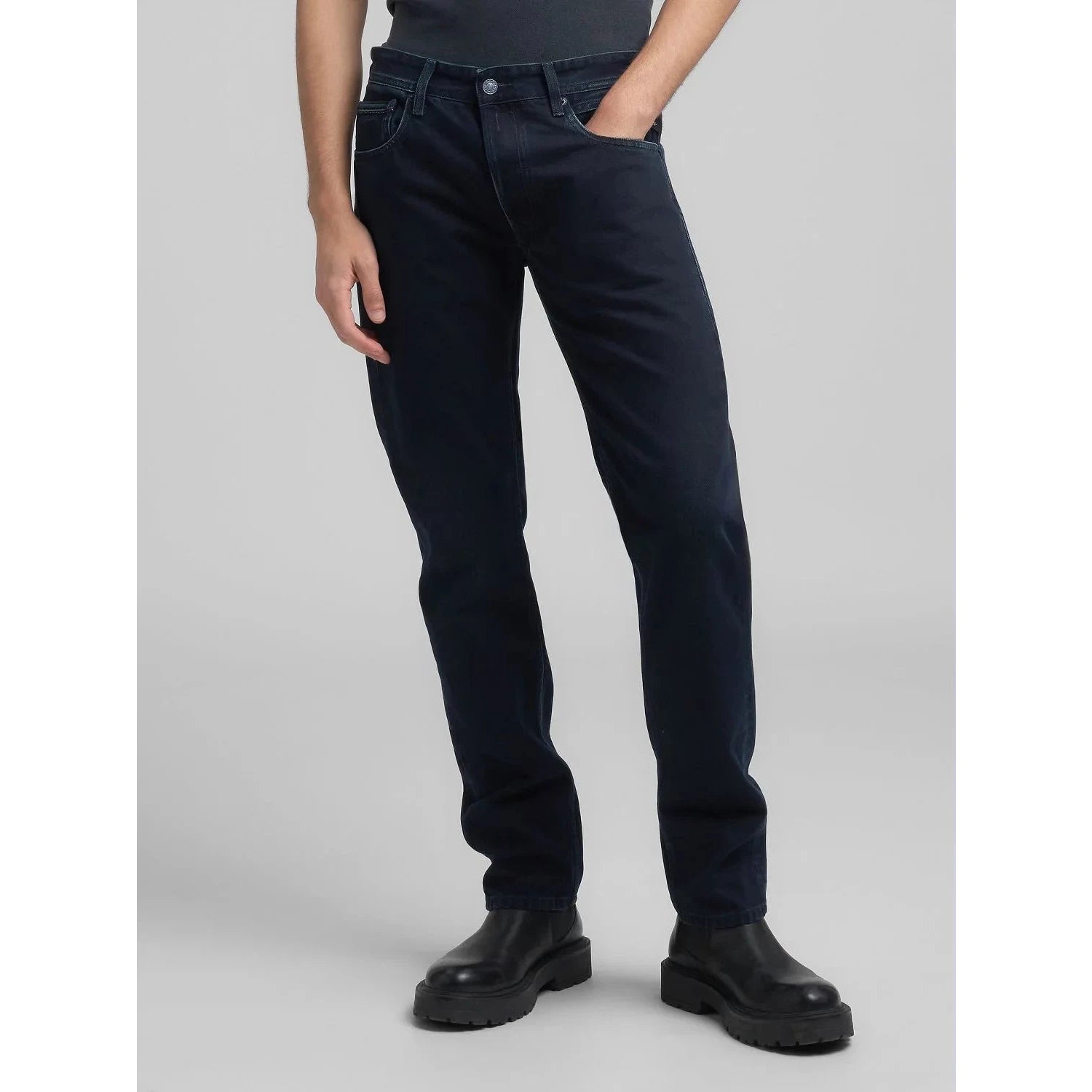 Grover Straight-Fit Dark Blue Denim Jeans for Men
