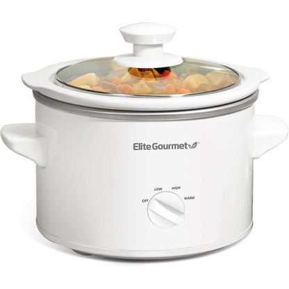 Elite Gourmet MST-250XW Electric Slow Cooker Ceramic Pot 1.5 Quart