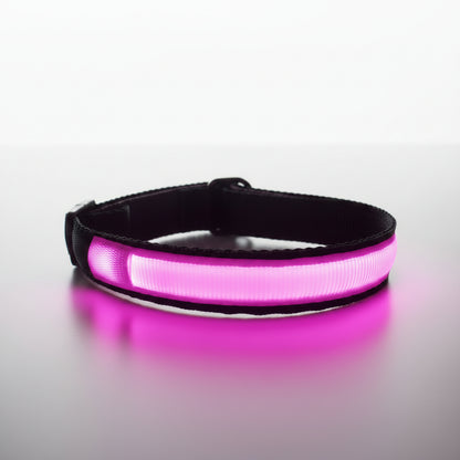 MASBRILL Rechargeable Waterproof Light-Up Dog Collar Green S