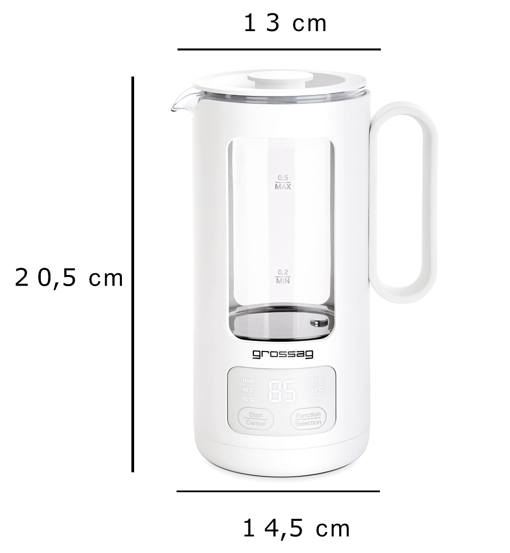 grossag WK 8.00 Electric Kettle 0.5L 500W White
