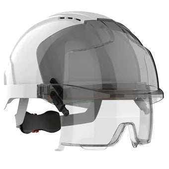 JSP EVO VISTAlens White/Smoke Vented Safety Helmet with Integrated Overspec - Gomix Brands Outlet
