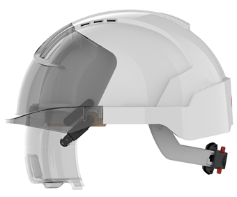 JSP EVO VISTAlens White/Smoke Vented Safety Helmet with Integrated Overspec