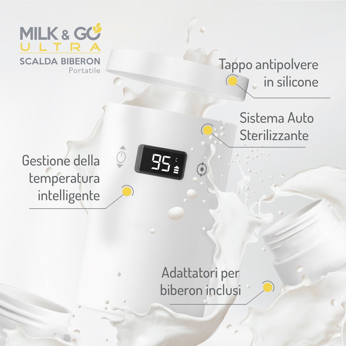 Milk & Go ULTRA Portable Battery-Powered Bottle Warmer for Travel