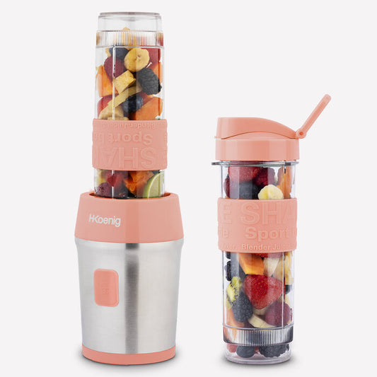 Portable Personal Smoothie Blender, 300W, Stainless Steel, Two 19oz Bottles