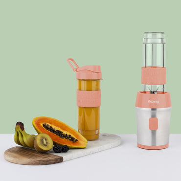 Portable Personal Smoothie Blender, 300W, Stainless Steel, Two 19oz Bottles